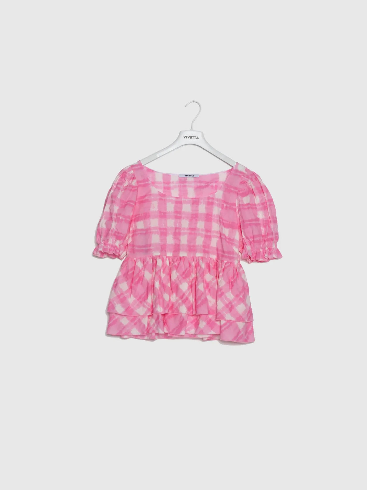 Shop Blusa com Folhos em Rosa e Branco MULHER Vestuário