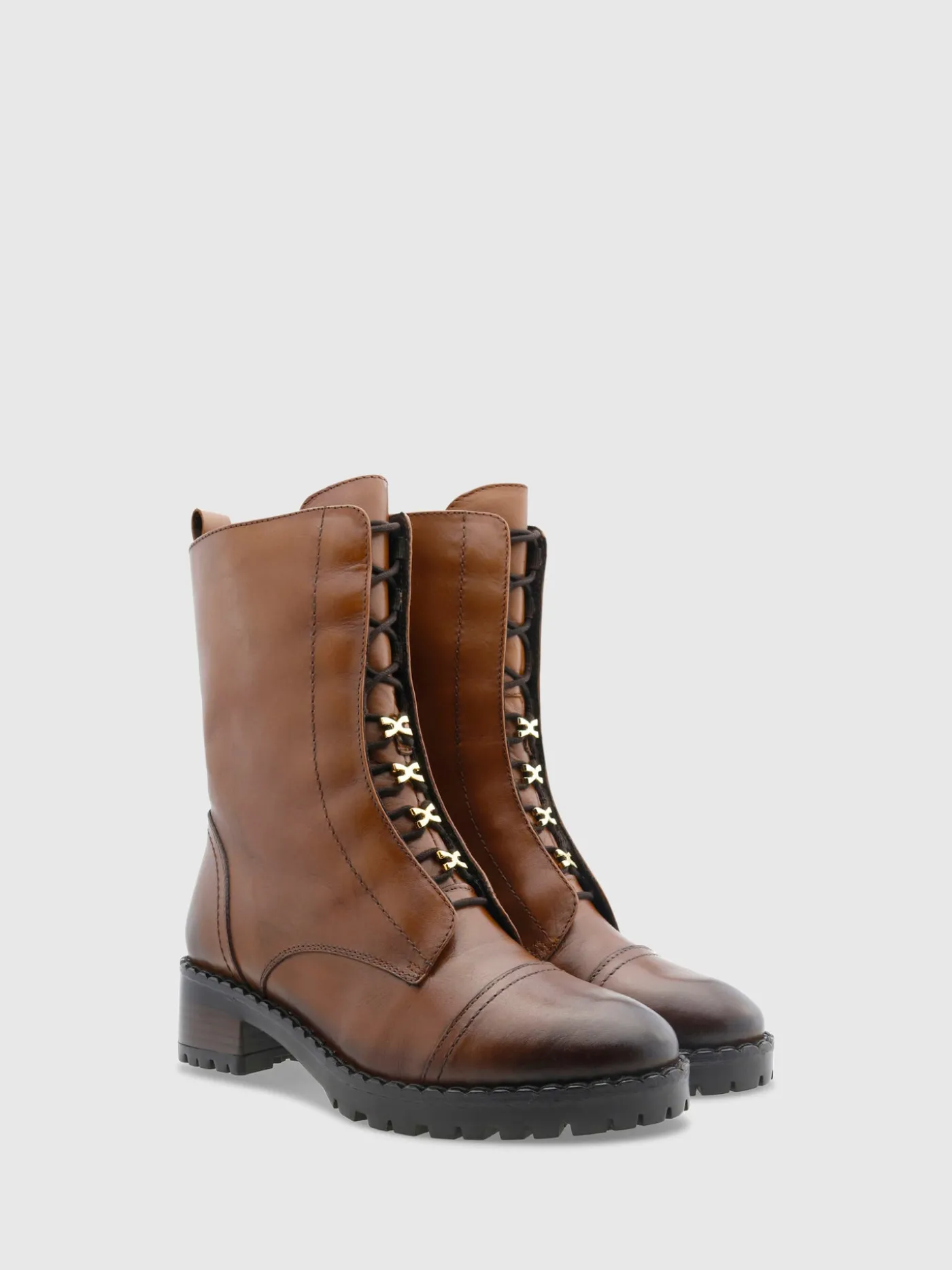 Discount Botas com Atacadores em Castanho MULHER Botas