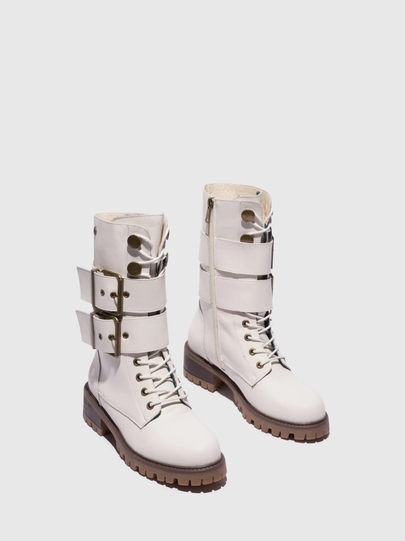 Sale Botas com Fivela em Bege MULHER Botas