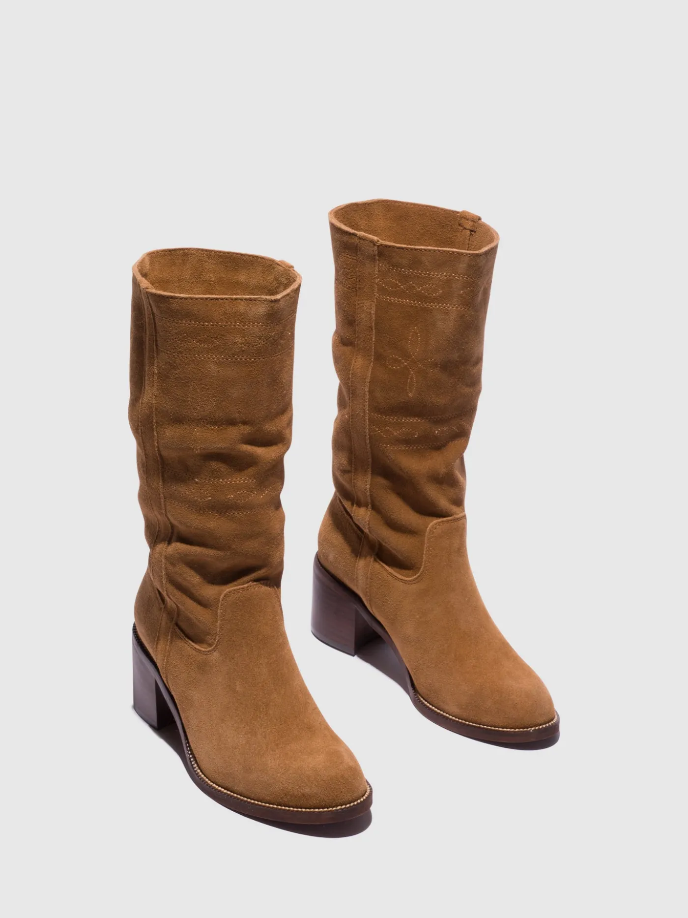 Best Sale Botas com Ponta Redonda em Castanho MULHER Botas