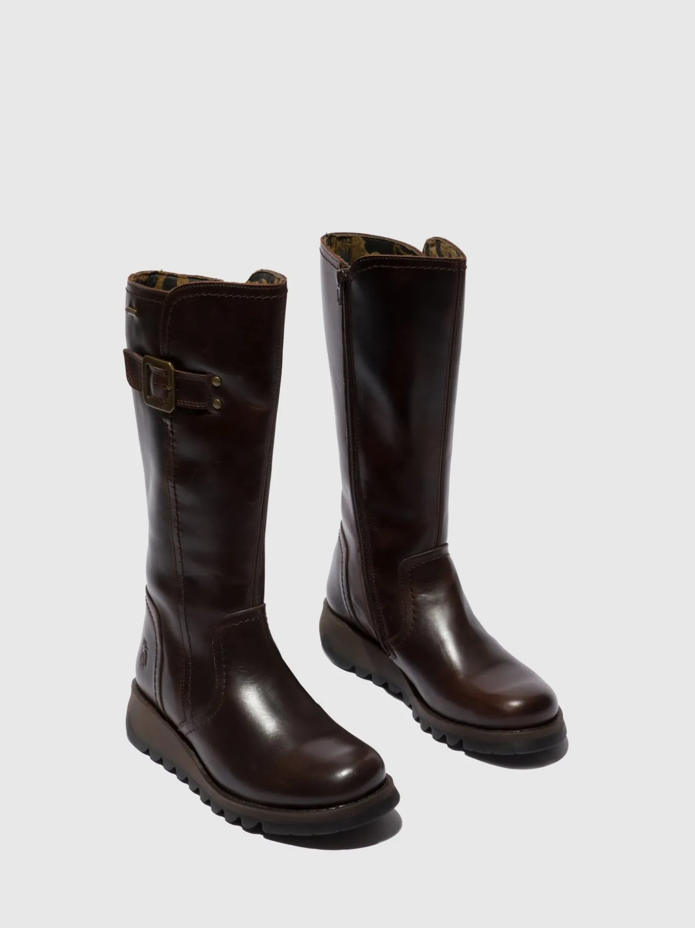 Clearance Botas de Cano-Alto SHAP059FLY DK. BROWN MULHER Botas