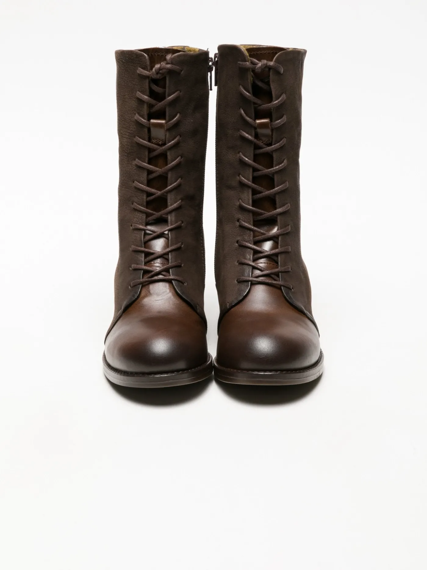 Outlet Botins com Atacadores em Castanho MULHER Botins