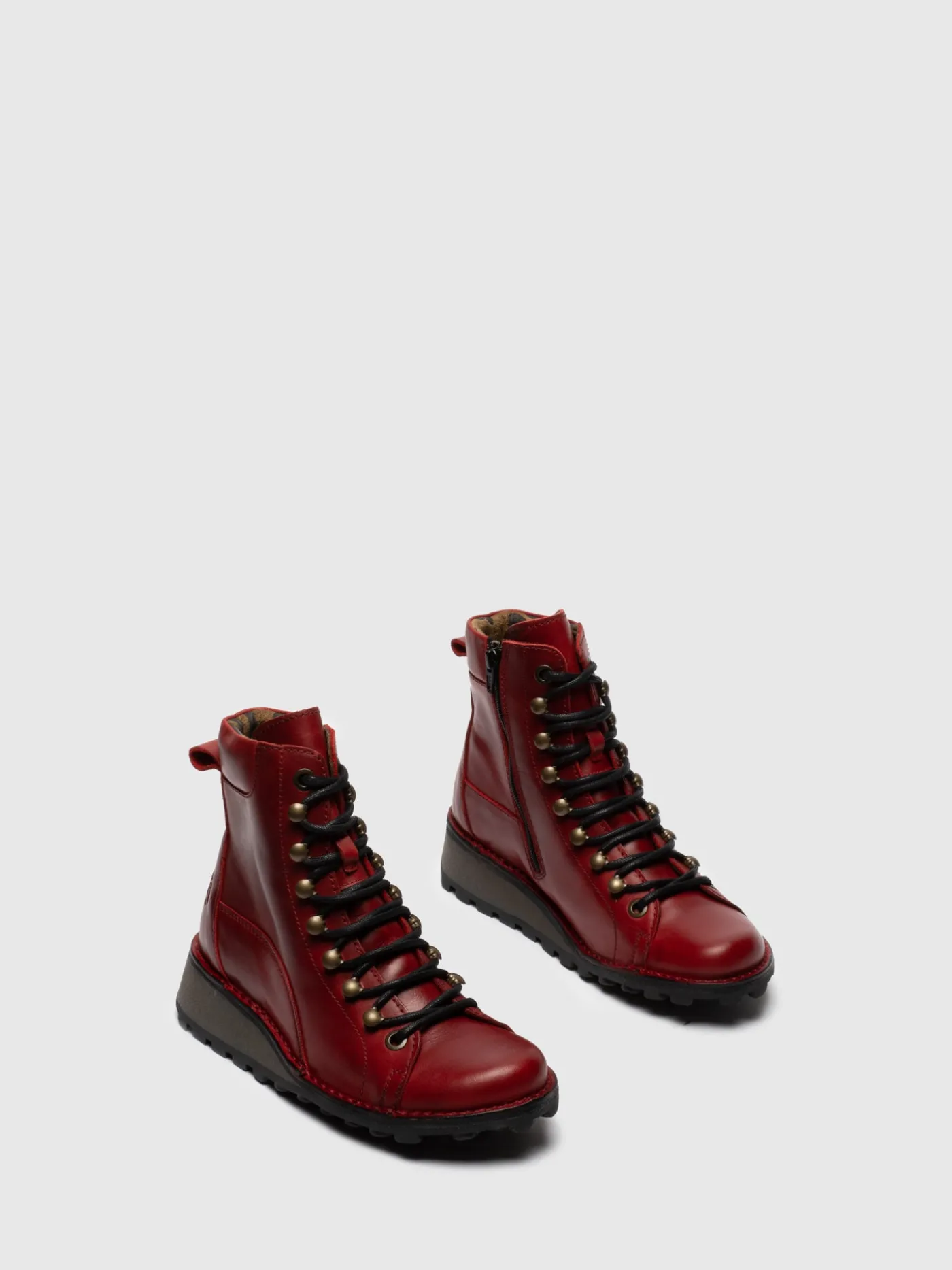 Clearance Botins com Atacadores em Vermelho MULHER Botins