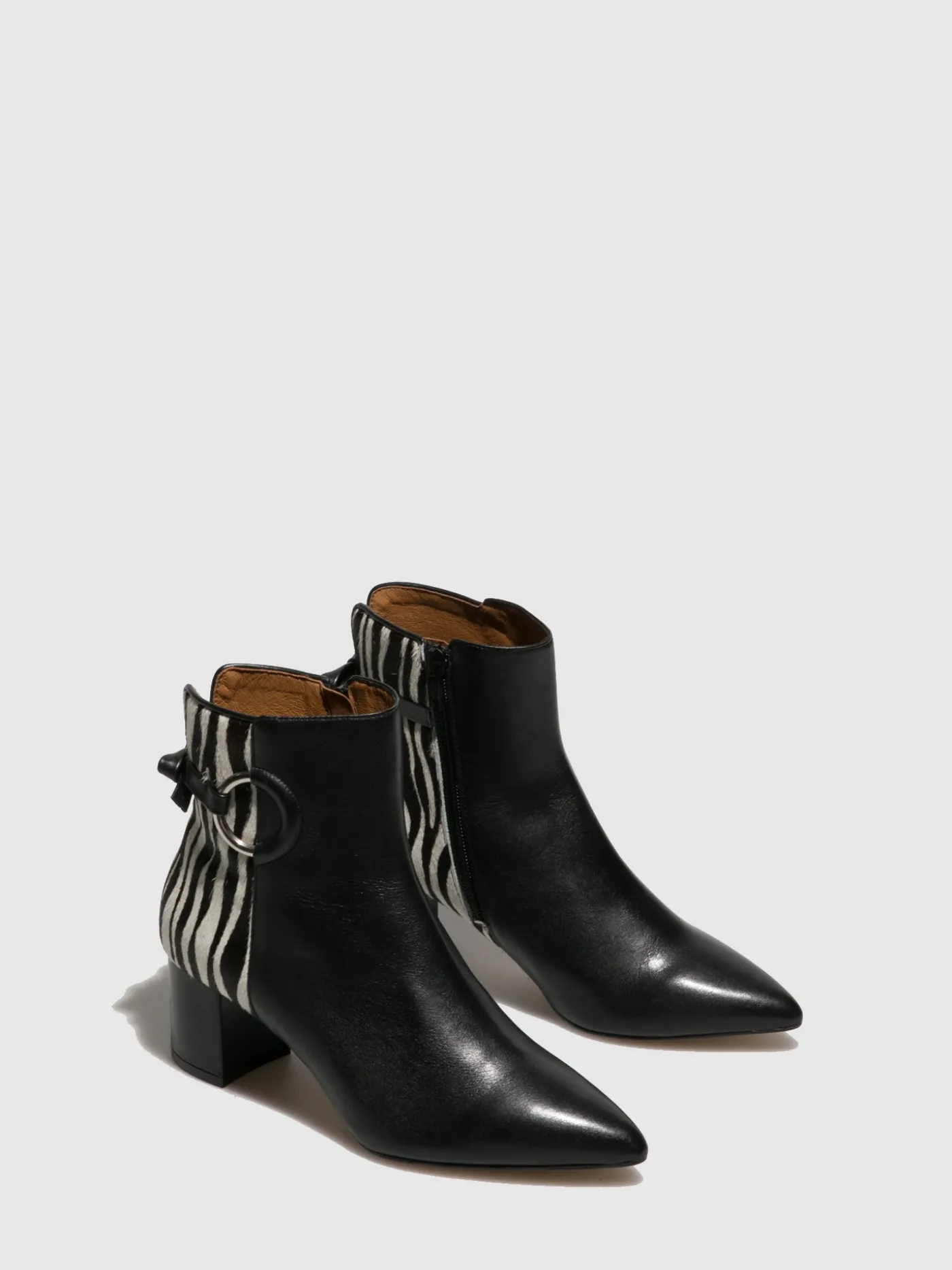 Online Botins com Fecho em Preto Branco MULHER Botins