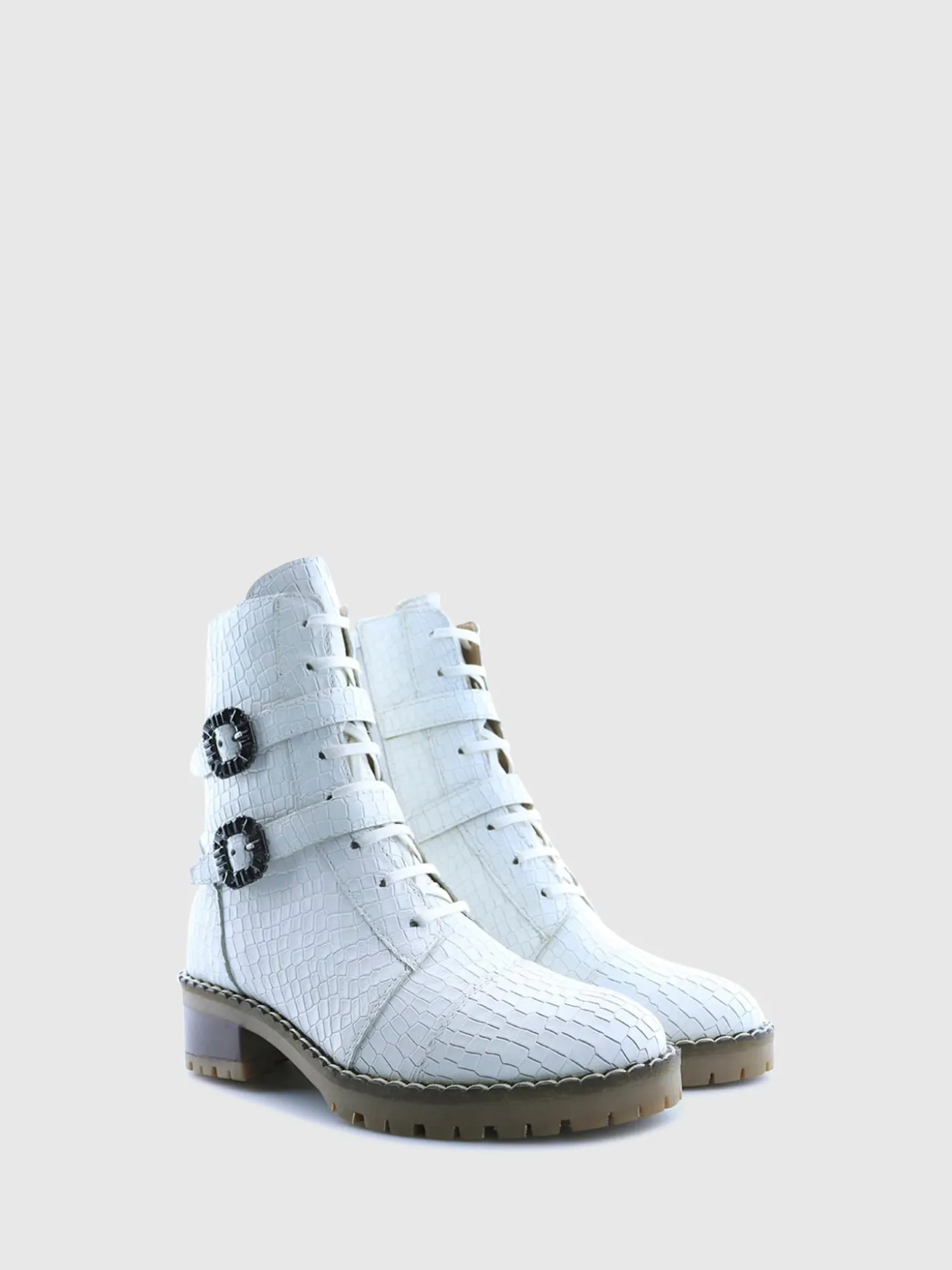 Shop Botins com Fivela em Branco MULHER Botins