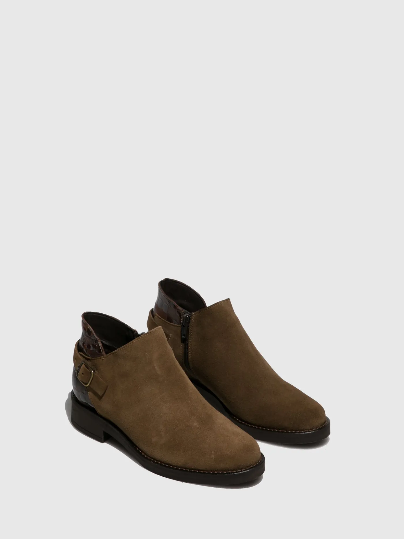 Flash Sale Botins com Fivela em Casho Claro MULHER Botins