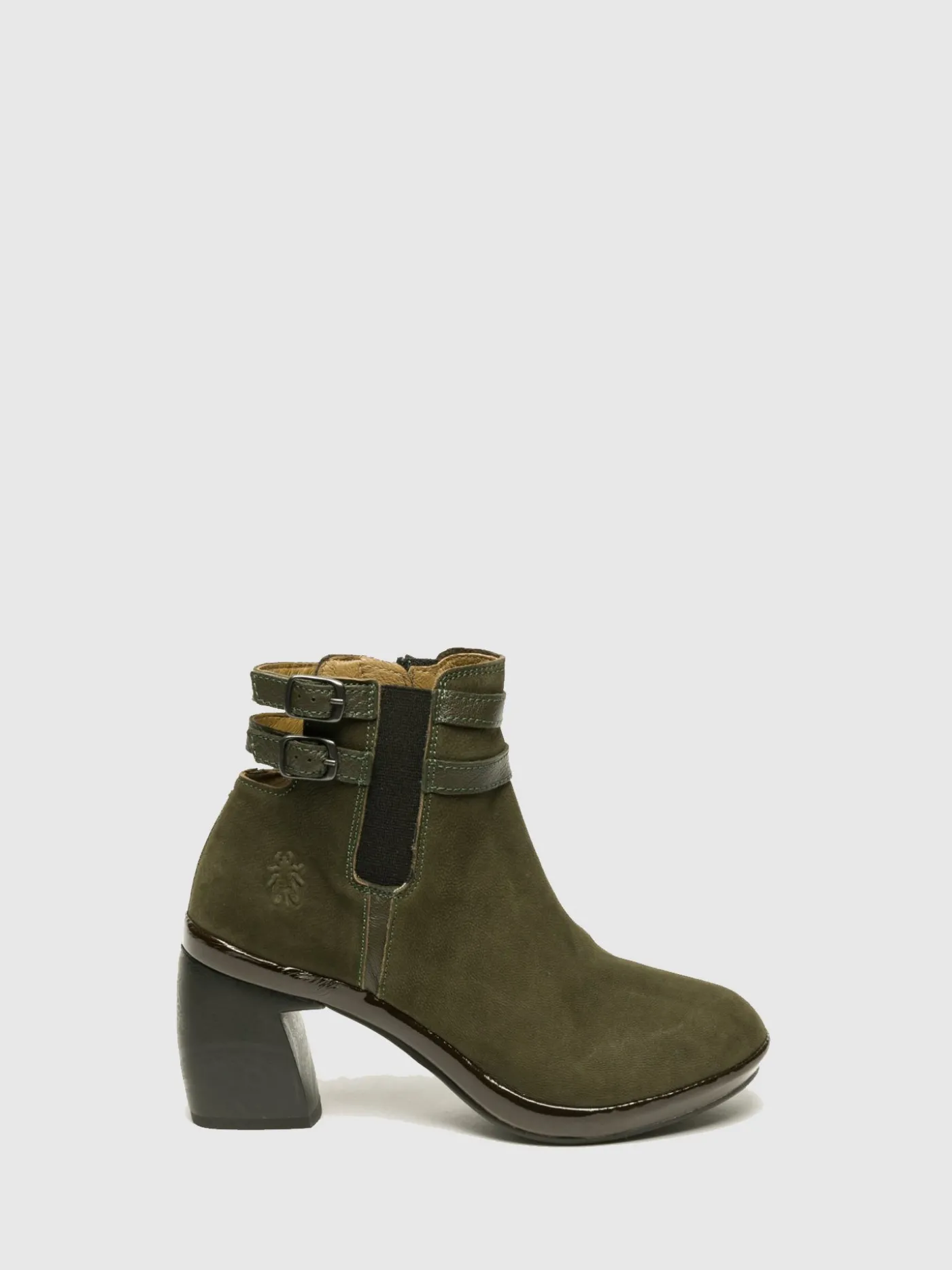 Fashion Botins com Fivela em Verde Escuro MULHER Botins