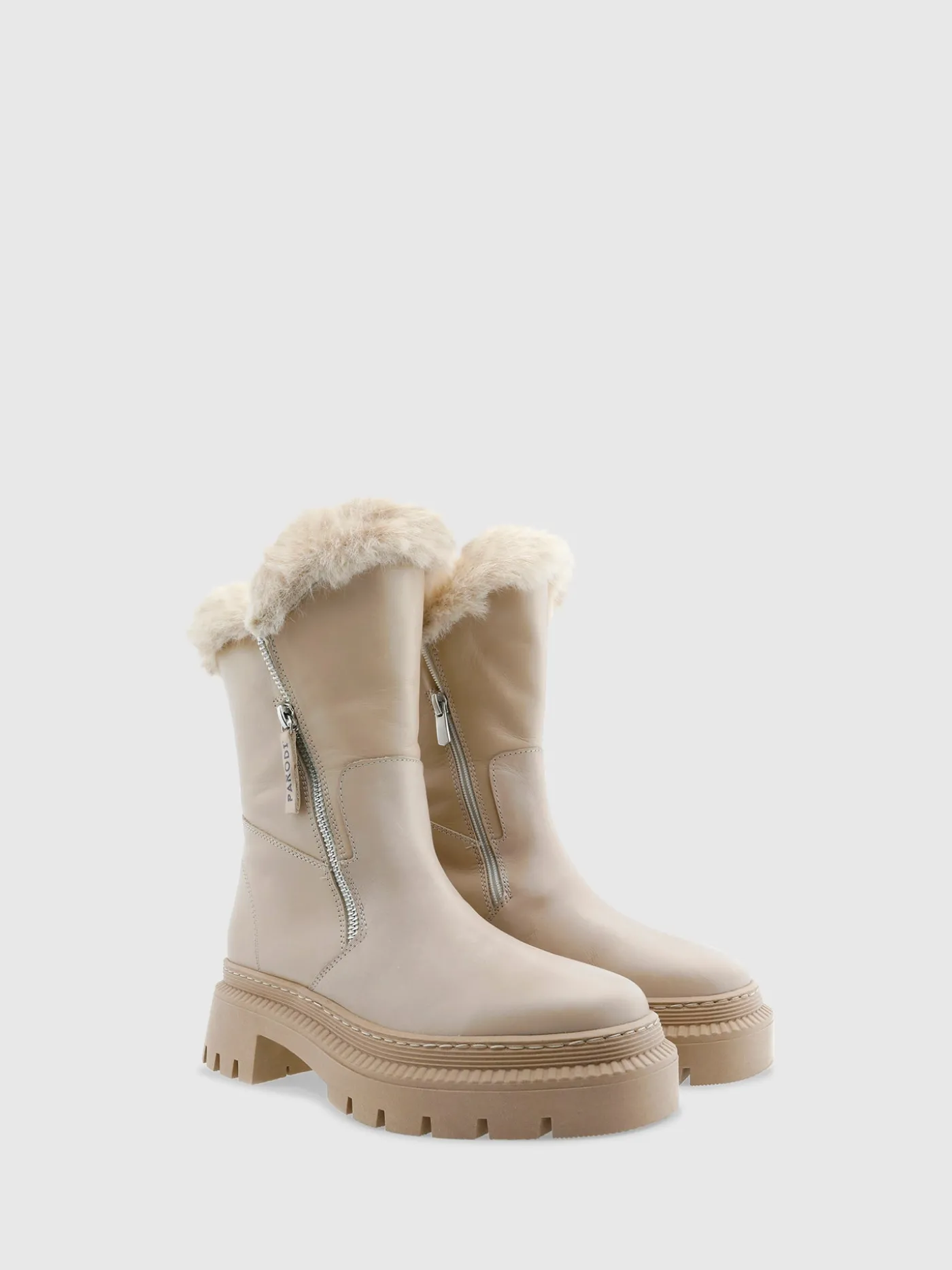 Store Botins com Ponta Redonda em Bege MULHER Botins