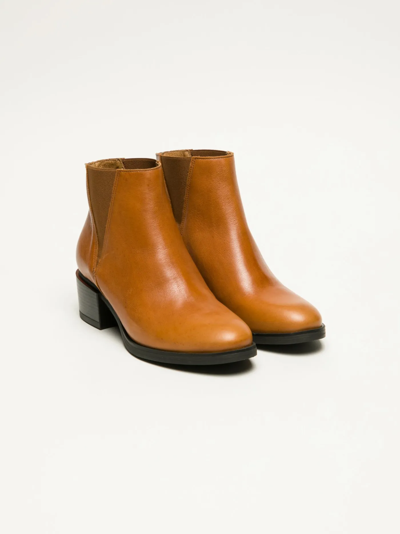 Best Sale Botins com Ponta Redonda em Camel MULHER Botins