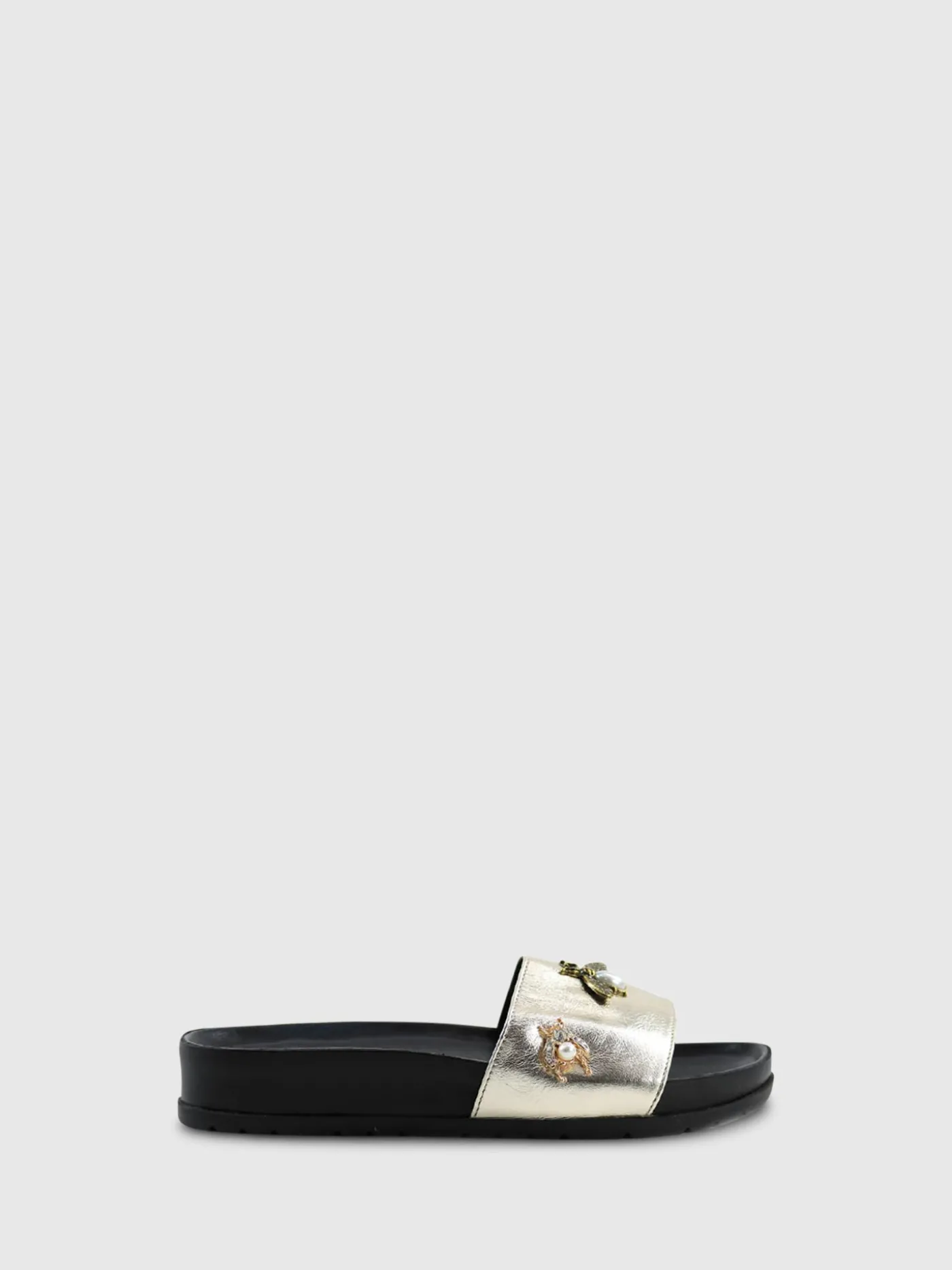 Clearance Mules com Apliques 53/1875BLACK/GOLD Gold MULHER Mules