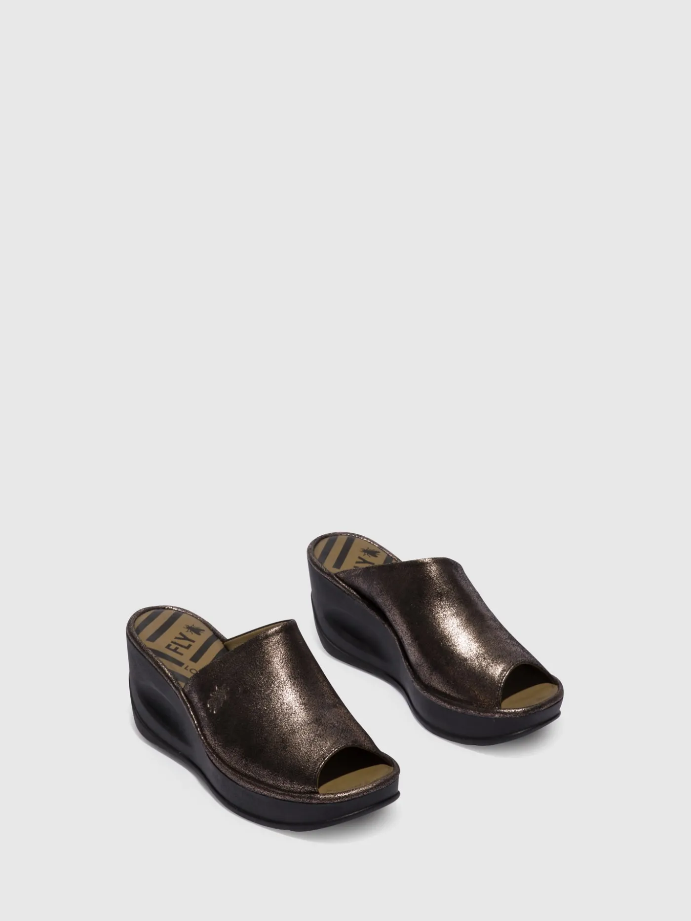 Hot Mules de Cunha em Cinzento MULHER Mules