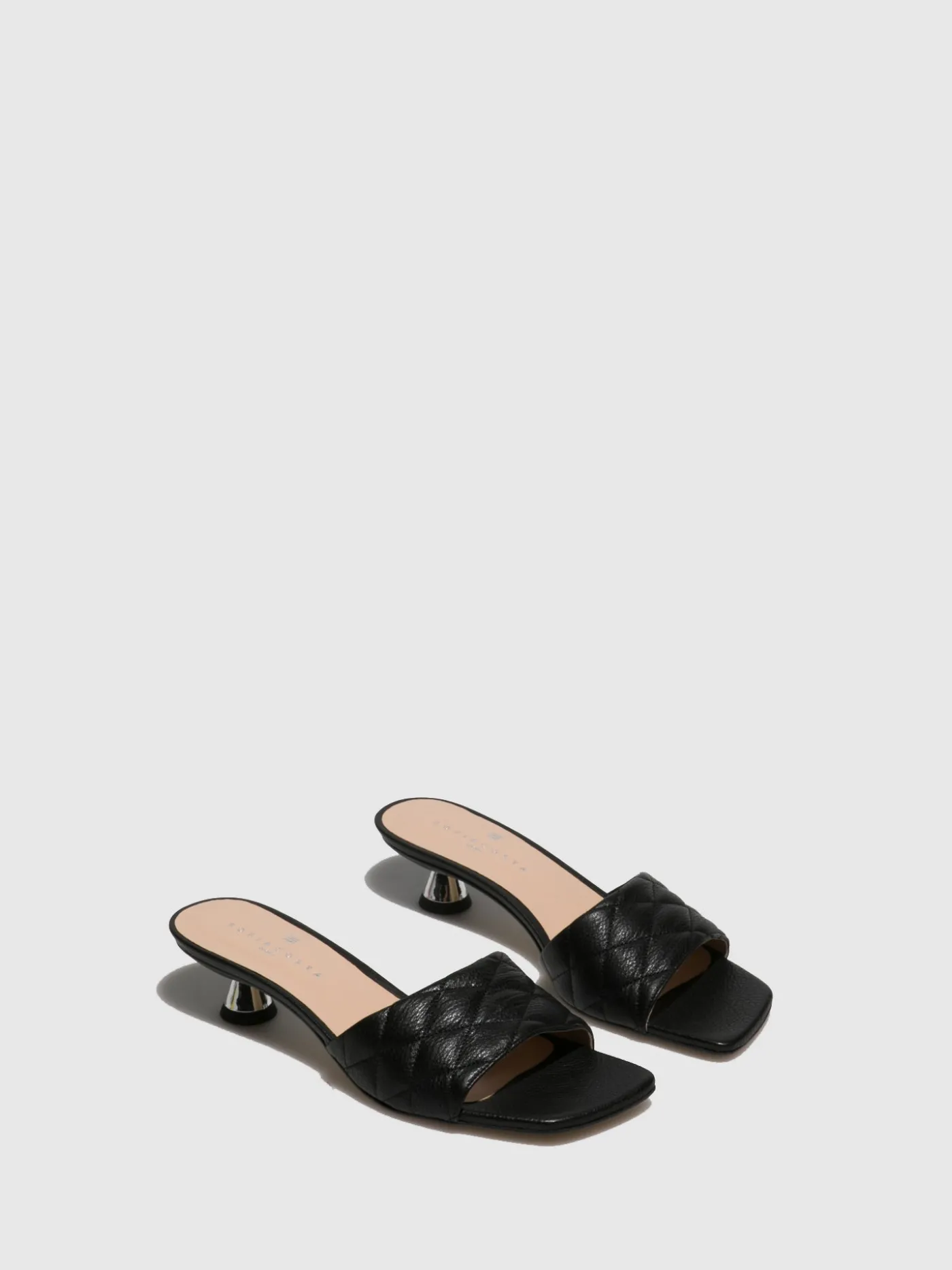 Hot Mules de Salto Kitten em Preto MULHER Mules