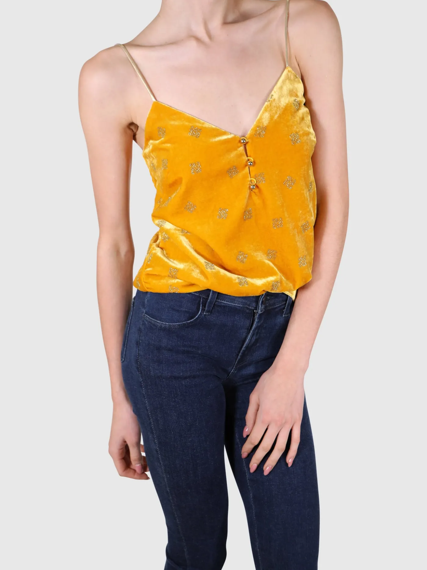 Discount Top Veludo Amarelo MULHER Vestuário